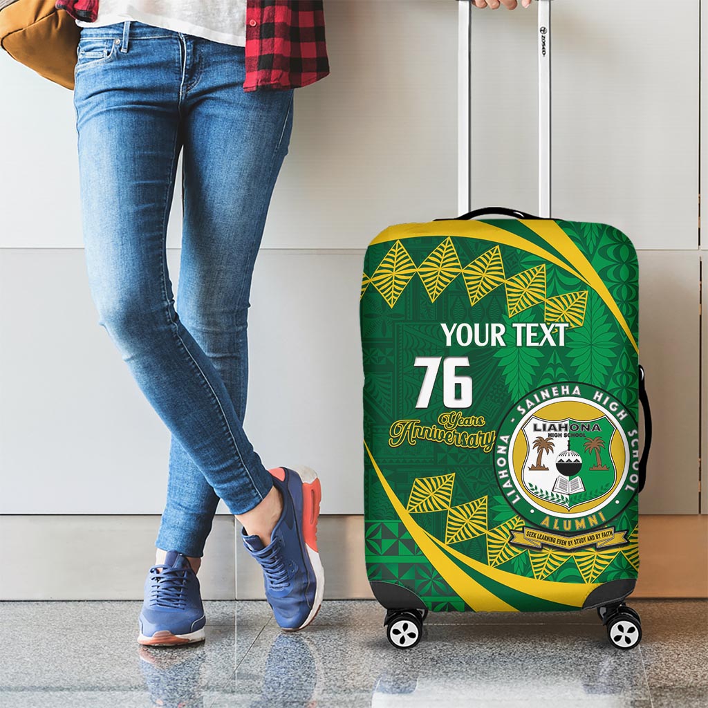 Personalised Tonga Liahona-Saineha High School Luggage Cover Happy 76 Years Anniversary LT14 - Polynesian Pride