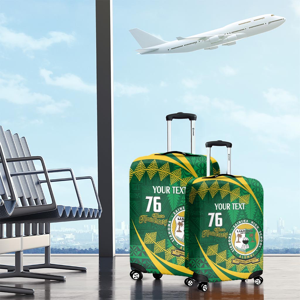 Personalised Tonga Liahona-Saineha High School Luggage Cover Happy 76 Years Anniversary LT14 - Polynesian Pride