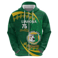Personalised Tonga Liahona-Saineha High School Zip Hoodie Happy 76 Years Anniversary LT14 - Polynesian Pride