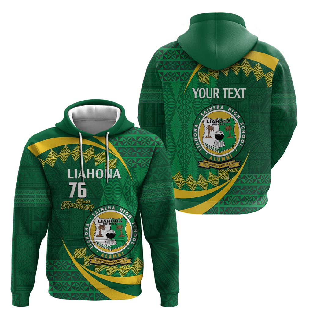 Personalised Tonga Liahona-Saineha High School Zip Hoodie Happy 76 Years Anniversary LT14 - Polynesian Pride
