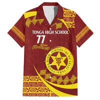 Personalised Tonga High School Family Matching Off The Shoulder Long Sleeve Dress and Hawaiian Shirt Happy 77 Years Anniversary