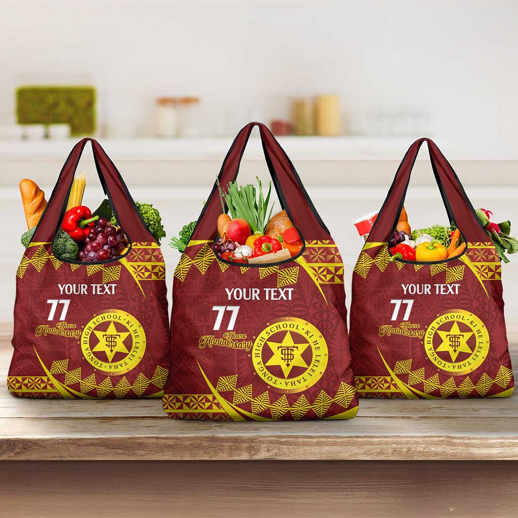 Personalised Tonga High School Grocery Bag Happy 77 Years Anniversary
