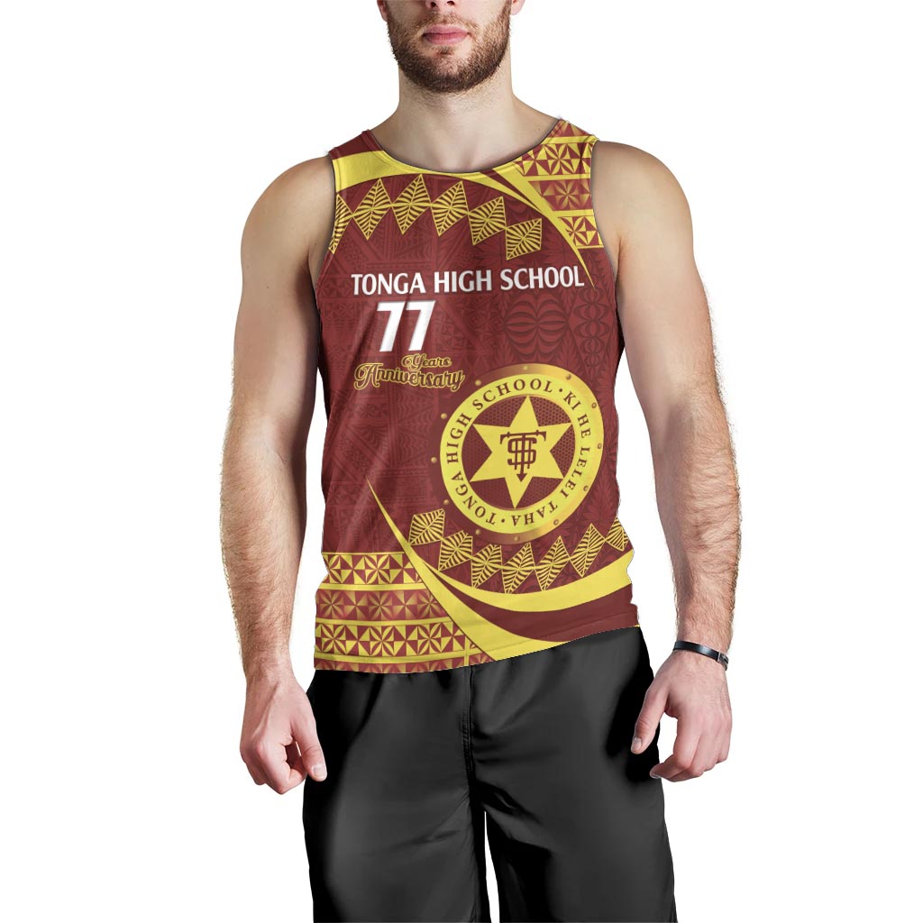 Personalised Tonga High School Men Tank Top Happy 77 Years Anniversary