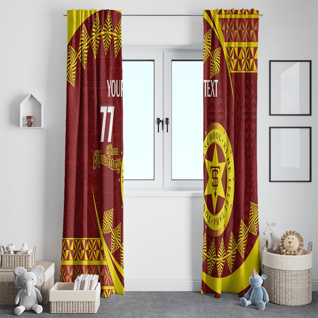 Personalised Tonga High School Window Curtain Happy 77 Years Anniversary