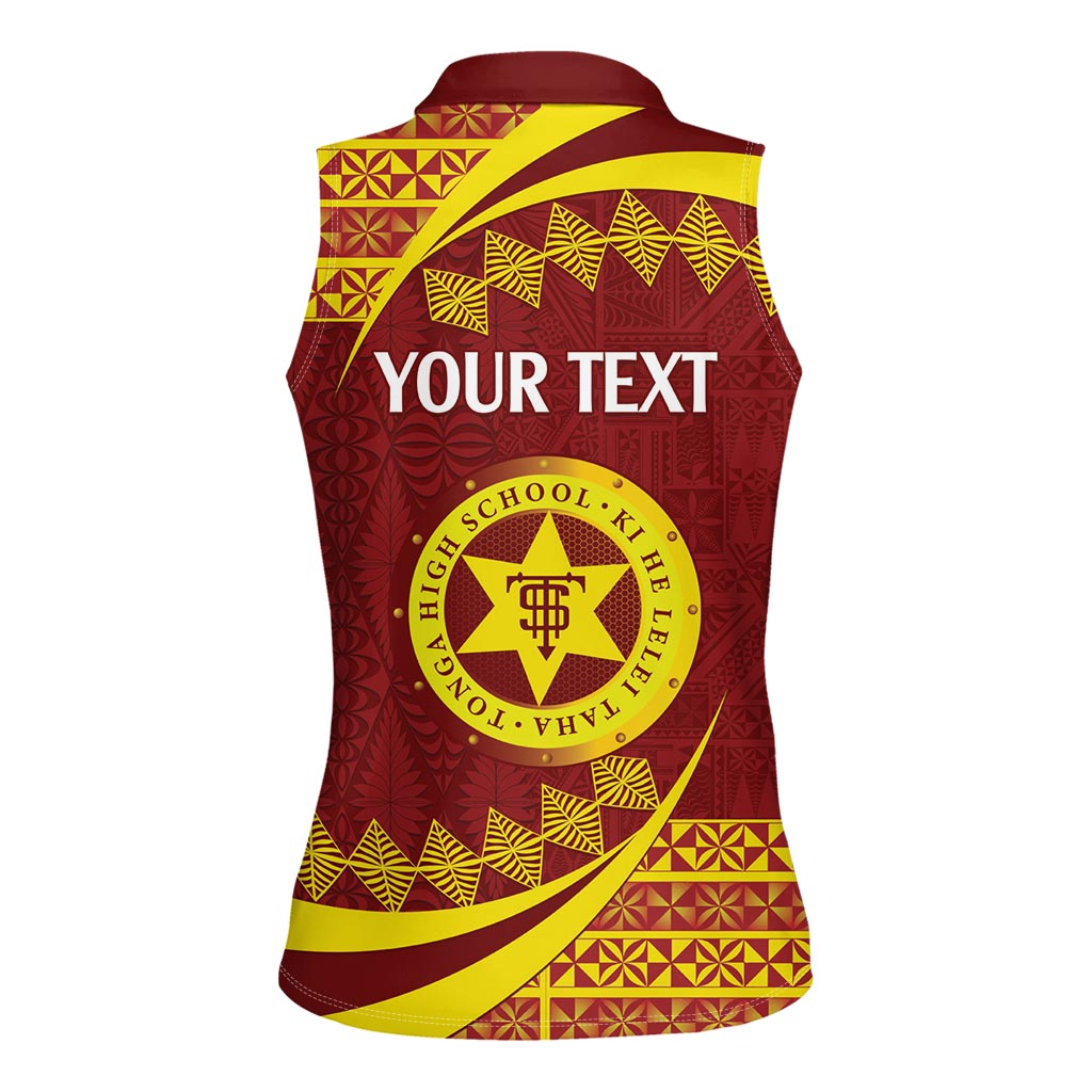 Personalised Tonga High School Women Sleeveless Polo Shirt Happy 77 Years Anniversary