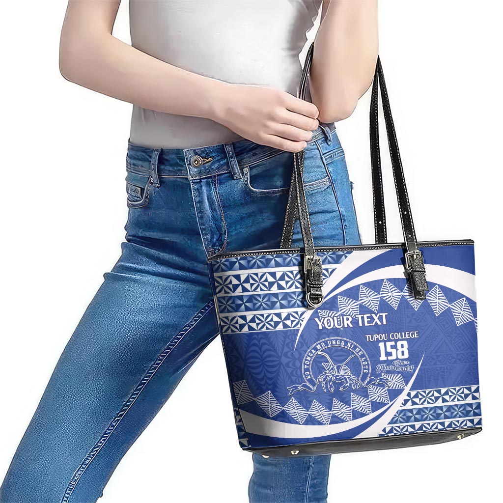 Personalised Tonga Tupou College Toloa Leather Tote Bag Happy 158 Years Anniversary