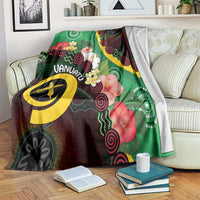 Long God Yumi Stanap Vanuatu Blanket Tropical Flowers Aboriginal Pattern