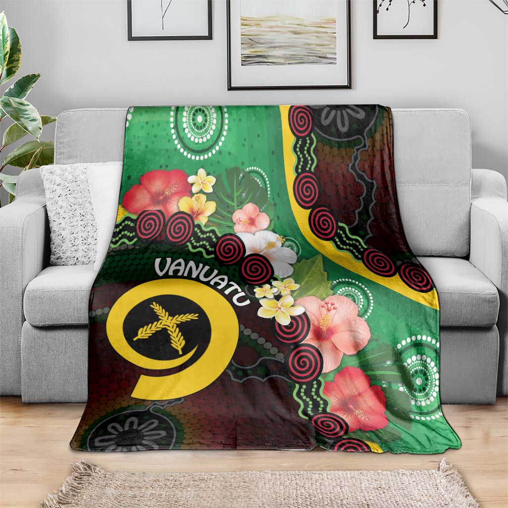 Long God Yumi Stanap Vanuatu Blanket Tropical Flowers Aboriginal Pattern