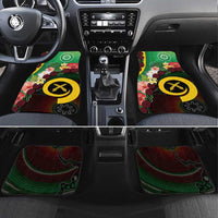 Long God Yumi Stanap Vanuatu Car Mats Tropical Flowers Aboriginal Pattern