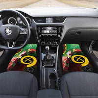 Long God Yumi Stanap Vanuatu Car Mats Tropical Flowers Aboriginal Pattern