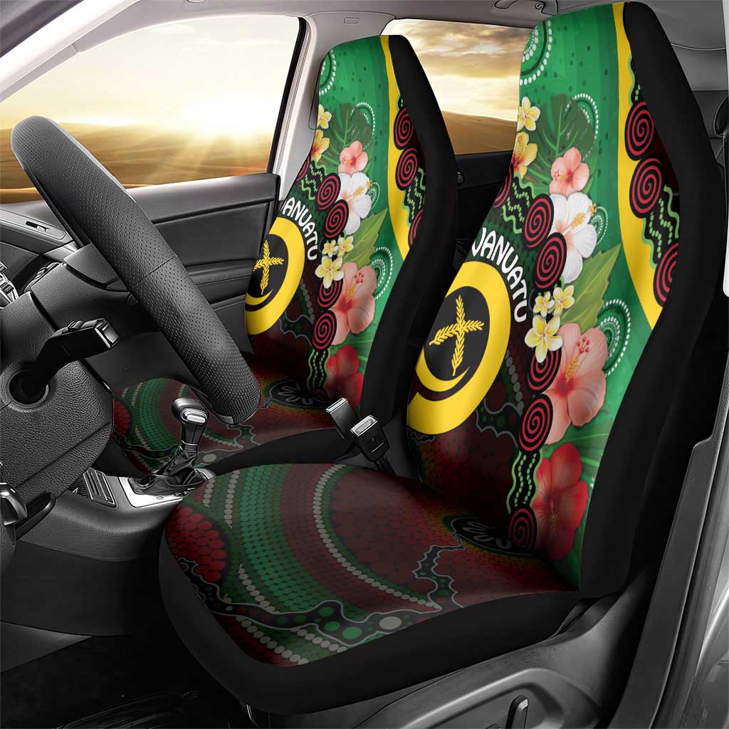 Long God Yumi Stanap Vanuatu Car Seat Cover Tropical Flowers Aboriginal Pattern