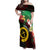 Long God Yumi Stanap Vanuatu Family Matching Off Shoulder Maxi Dress and Hawaiian Shirt Tropical Flowers Aboriginal Pattern