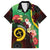 Long God Yumi Stanap Vanuatu Family Matching Short Sleeve Bodycon Dress and Hawaiian Shirt Tropical Flowers Aboriginal Pattern