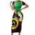 Long God Yumi Stanap Vanuatu Family Matching Short Sleeve Bodycon Dress and Hawaiian Shirt Tropical Flowers Aboriginal Pattern