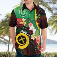 Long God Yumi Stanap Vanuatu Hawaiian Shirt Tropical Flowers Aboriginal Pattern