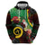 Long God Yumi Stanap Vanuatu Hoodie Tropical Flowers Aboriginal Pattern