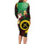 Long God Yumi Stanap Vanuatu Long Sleeve Bodycon Dress Tropical Flowers Aboriginal Pattern
