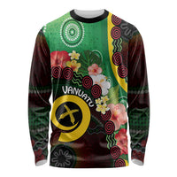 Long God Yumi Stanap Vanuatu Long Sleeve Shirt Tropical Flowers Aboriginal Pattern