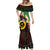 Long God Yumi Stanap Vanuatu Mermaid Dress Tropical Flowers Aboriginal Pattern