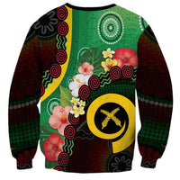 Long God Yumi Stanap Vanuatu Sweatshirt Tropical Flowers Aboriginal Pattern