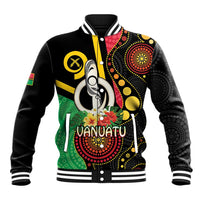 Tamtam Drum Vanuatu Baseball Jacket Boar Tusk Aboriginal Flag Style