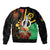 Tamtam Drum Vanuatu Bomber Jacket Boar Tusk Aboriginal Flag Style