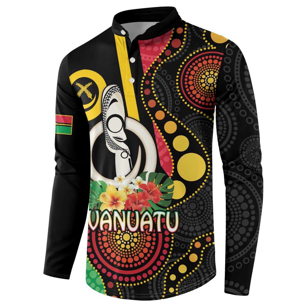 Tamtam Drum Vanuatu Button Sweatshirt Boar Tusk Aboriginal Flag Style