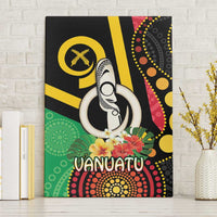 Tamtam Drum Vanuatu Canvas Wall Art Boar Tusk Aboriginal Flag Style