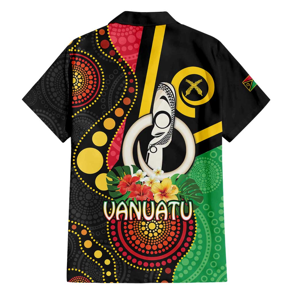 Tamtam Drum Vanuatu Family Matching Tank Maxi Dress and Hawaiian Shirt Boar Tusk Aboriginal Flag Style
