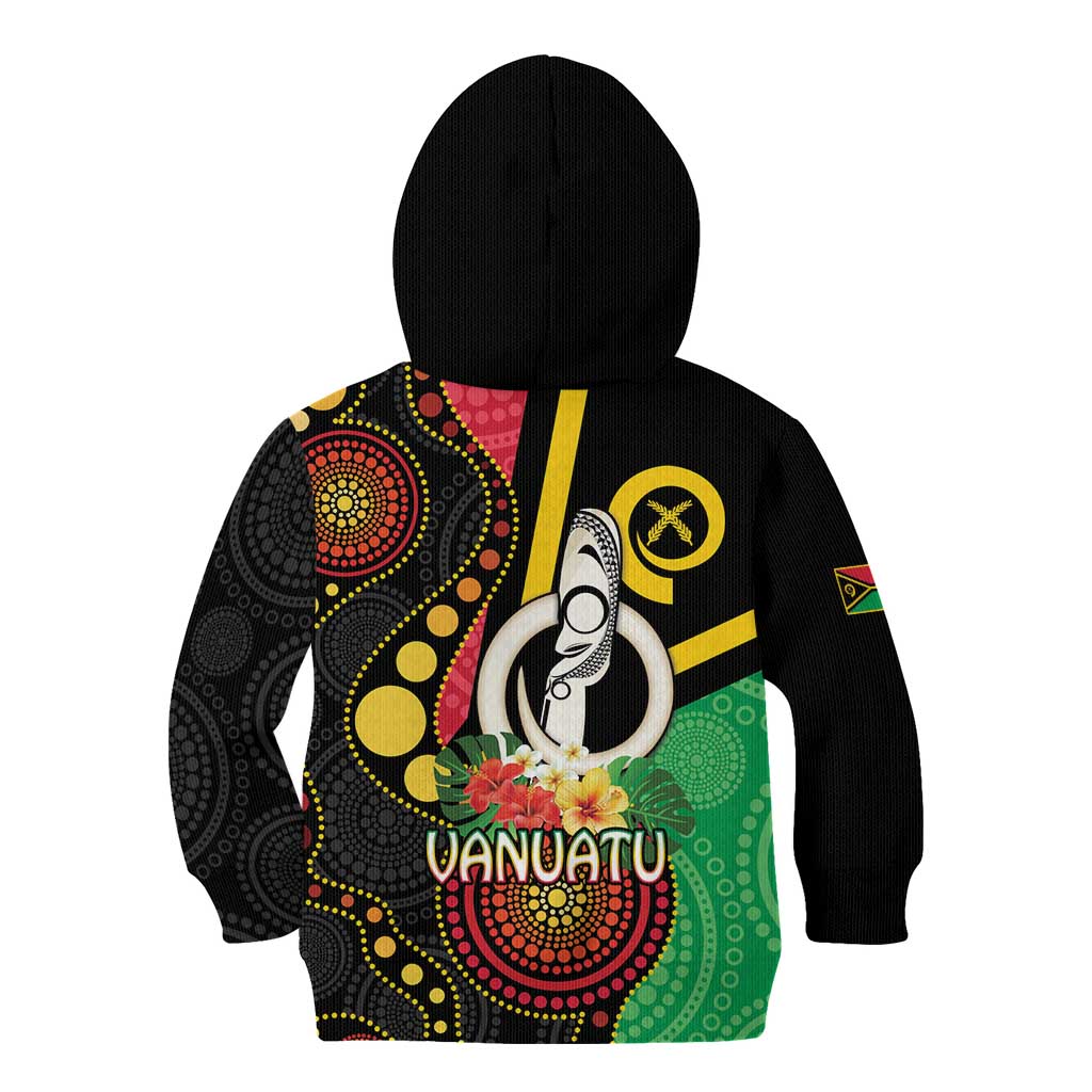 Tamtam Drum Vanuatu Kid Hoodie Boar Tusk Aboriginal Flag Style