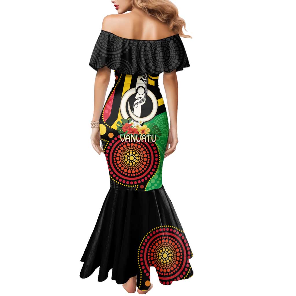 Tamtam Drum Vanuatu Mermaid Dress Boar Tusk Aboriginal Flag Style