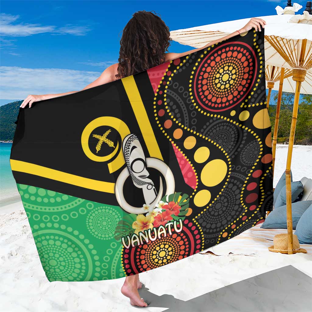 Tamtam Drum Vanuatu Sarong Boar Tusk Aboriginal Flag Style