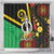 Tamtam Drum Vanuatu Shower Curtain Boar Tusk Aboriginal Flag Style