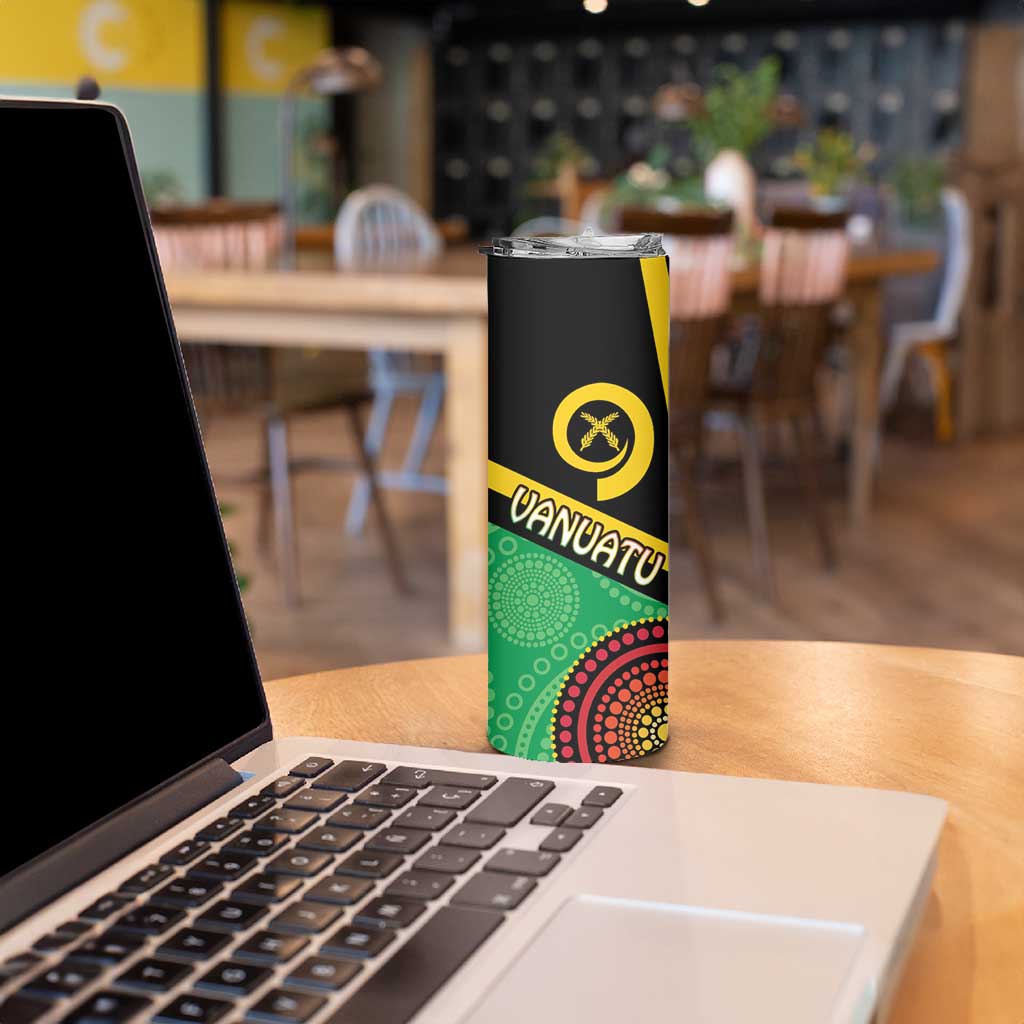 Tamtam Drum Vanuatu Skinny Tumbler Boar Tusk Aboriginal Flag Style