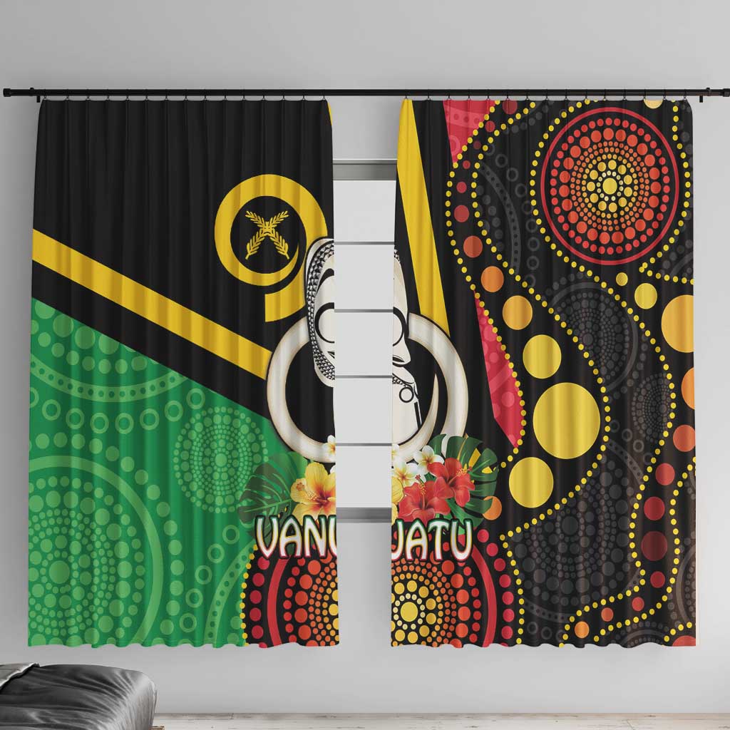 Tamtam Drum Vanuatu Window Curtain Boar Tusk Aboriginal Flag Style