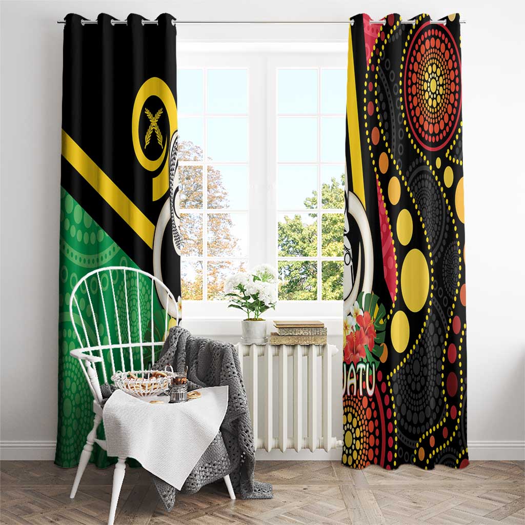 Tamtam Drum Vanuatu Window Curtain Boar Tusk Aboriginal Flag Style