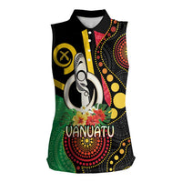 Tamtam Drum Vanuatu Women Sleeveless Polo Shirt Boar Tusk Aboriginal Flag Style