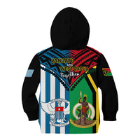 Vanuatu And West Papua Kid Hoodie Coat Of Arms Mix Flag Style LT14 - Polynesian Pride