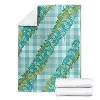 Hawaii Jade Vine Lei Blanket Aloha Palaka Motif - Turquoise - Polynesian Pride