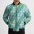 Hawaii Jade Vine Lei Bomber Puffer Jacket Aloha Palaka Motif - Turquoise - Polynesian Pride