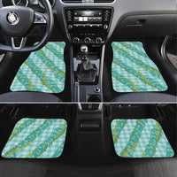 Hawaii Jade Vine Lei Car Mats Aloha Palaka Motif - Turquoise - Polynesian Pride