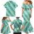 Hawaii Jade Vine Lei Family Matching Mermaid Dress and Hawaiian Shirt Aloha Palaka Motif - Turquoise - Polynesian Pride