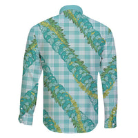 Hawaii Jade Vine Lei Family Matching Puletasi and Hawaiian Shirt Aloha Palaka Motif - Turquoise LT14 - Polynesian Pride