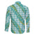 Hawaii Jade Vine Lei Family Matching Tank Maxi Dress and Hawaiian Shirt Aloha Palaka Motif - Turquoise - Polynesian Pride