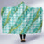 Hawaii Jade Vine Lei Hooded Blanket Aloha Palaka Motif - Turquoise - Polynesian Pride