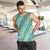 Hawaii Jade Vine Lei Men Tank Top Aloha Palaka Motif - Turquoise - Polynesian Pride