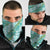 Hawaii Jade Vine Lei Neck Gaiter Aloha Palaka Motif - Turquoise - Polynesian Pride