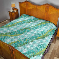 Hawaii Jade Vine Lei Quilt Aloha Palaka Motif - Turquoise - Polynesian Pride