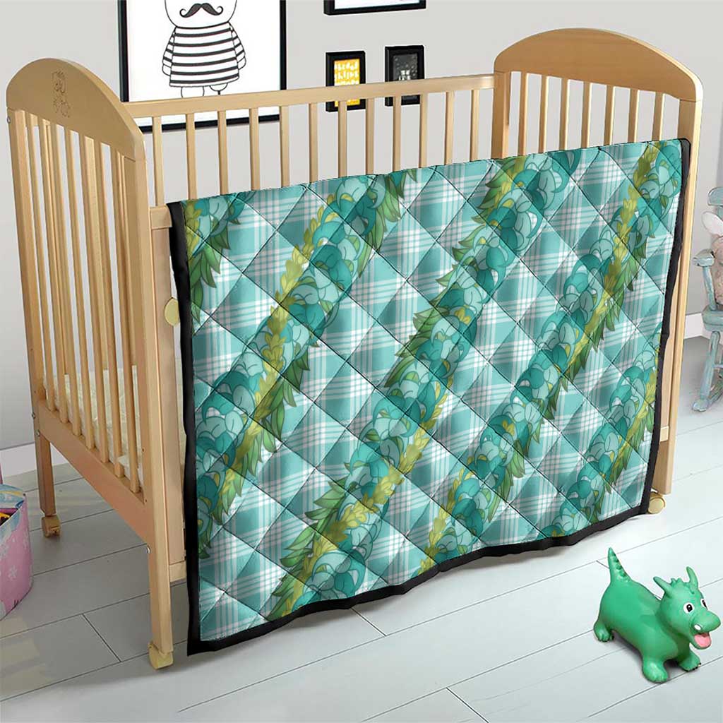 Hawaii Jade Vine Lei Quilt Aloha Palaka Motif - Turquoise - Polynesian Pride