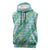 Hawaii Jade Vine Lei Sleeveless Zip Hoodie Aloha Palaka Motif - Turquoise - Polynesian Pride